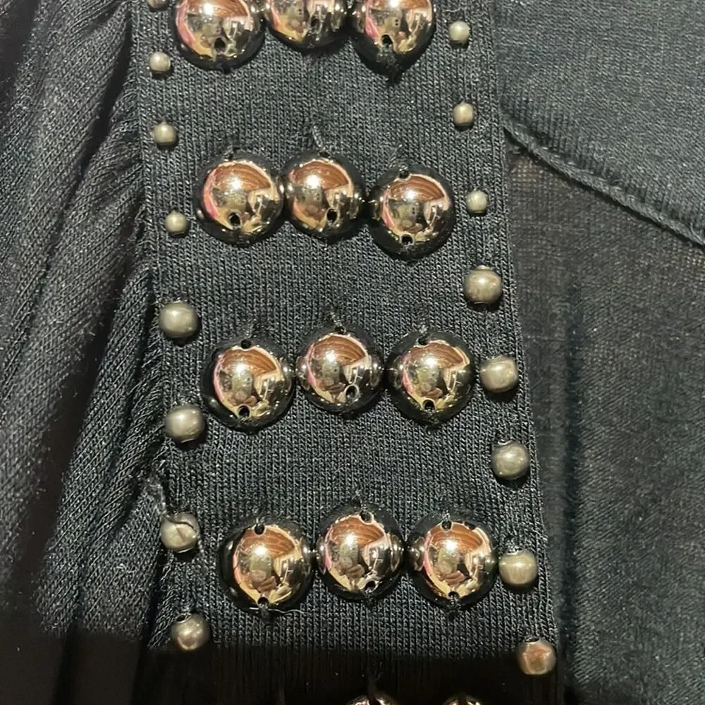 Design History 3x black scoop bejeweled bling short sleeve generous fit like new